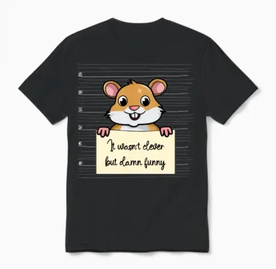 Hamster Was Not Clever but Funny Unisex T-Shirt - Black