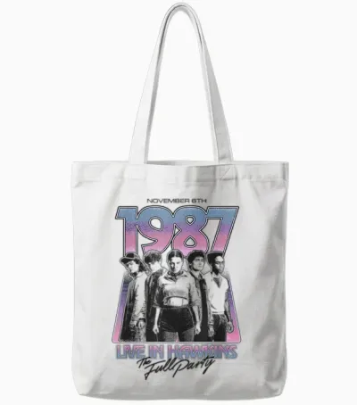 Stranger Things Hawkins 1987 Group Tour Tote Bags - White