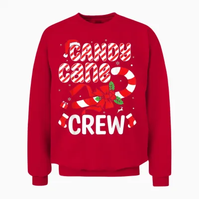 Candy Cane Crew - Funny Christmas Holiday Men Women Unisex Sweatshirt - Red