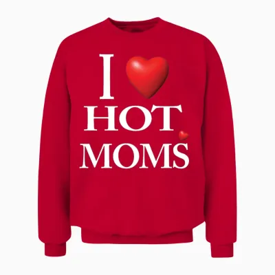 I Love Hot Moms Unisex Sweatshirt - Red
