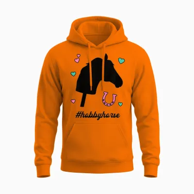 Kinder #hobbyhorse Mädchen Steckenpferde Reiten Pferd Hobby Horsing Unisex Hoodie - Safety Orange