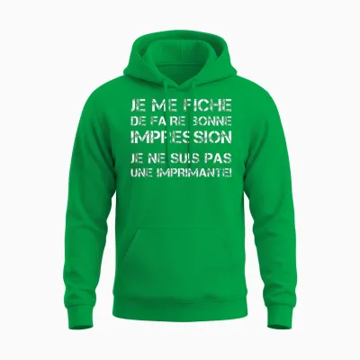 Men's T-Shirt with "je Me Plug" Design [french Language], Black Unisex Hoodie - Irish Green