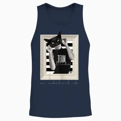 Schärpe Team Bride Katze Elegant Junggesellenabschied Frauen Unisex Tank Top - Navy