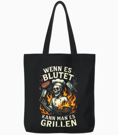 Wenn Es Blutet Kann Man Es Grillen - Bratwurst Tote Bags - Black