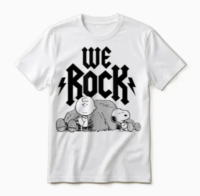 Peanuts - Wir Rocken Charlie Brown Und Snoopy Unisex T-Shirt - White