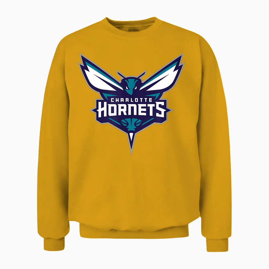 Nba Charlotte Hornets Offizielles Lizenzprodukt Unisex Sweatshirt in Gold