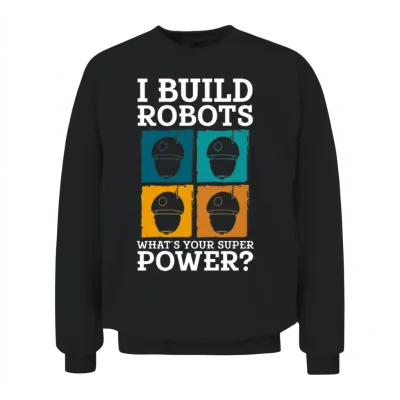 Robot Retro Unisex Sweatshirt - Black