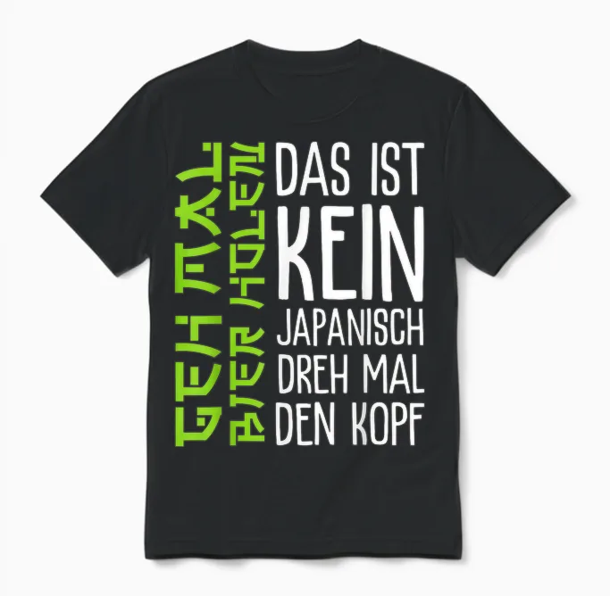 Das Ist Kein Japanisch Dreh Mal Den Kopf Party Spruch Bier Unisex T-Shirt in Black