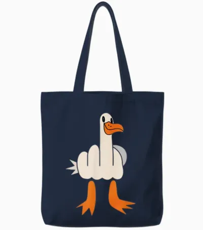 Mittelfinger-Möwe, Humor Für Erwachsene, Lustige Geste, Flip Off Tote Bags - Navy