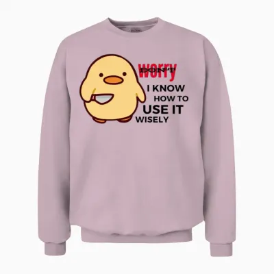 Funny Duck Unisex Sweatshirt - Light Pink