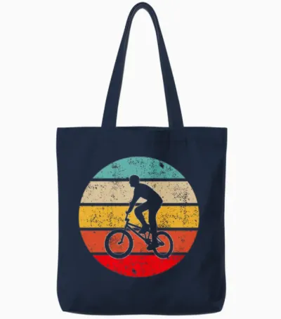 Bmx Retro Tote Bags - Navy