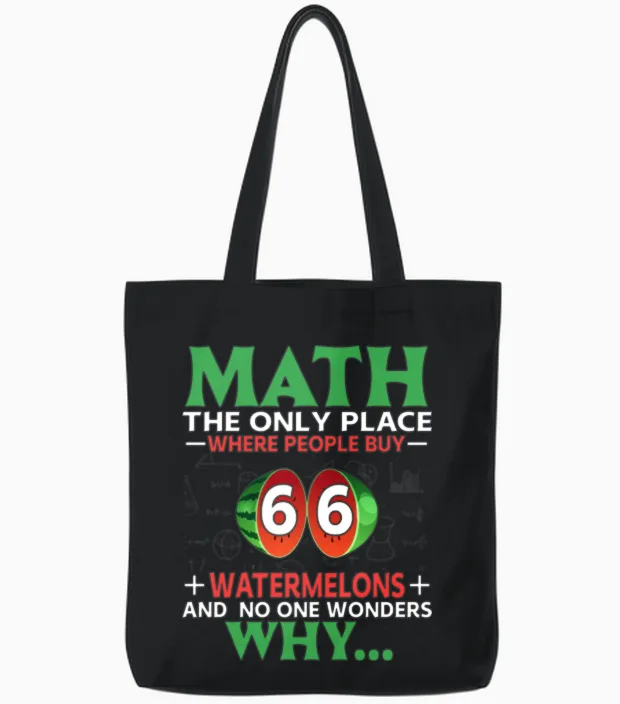 Funny Math Tote Bags in Black