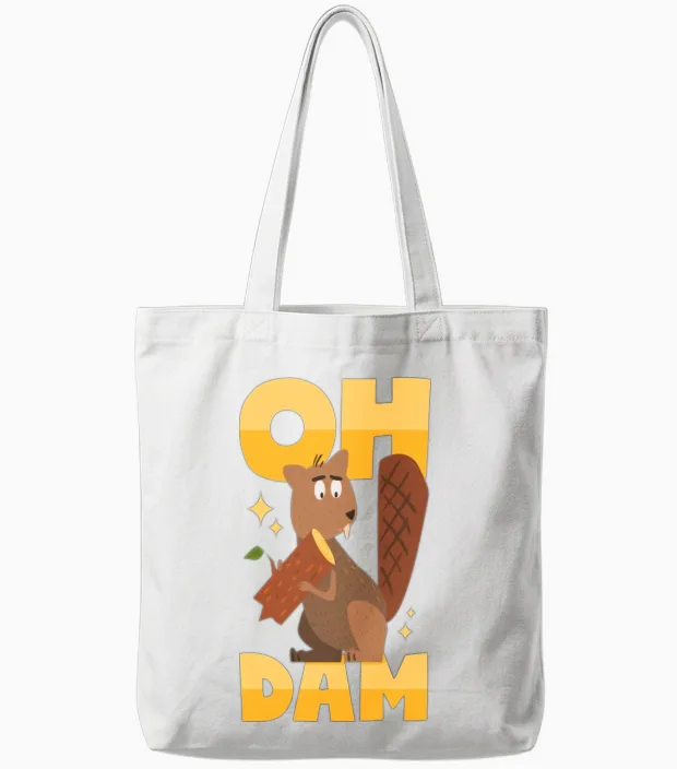 Funny Animal Tote Bags in White