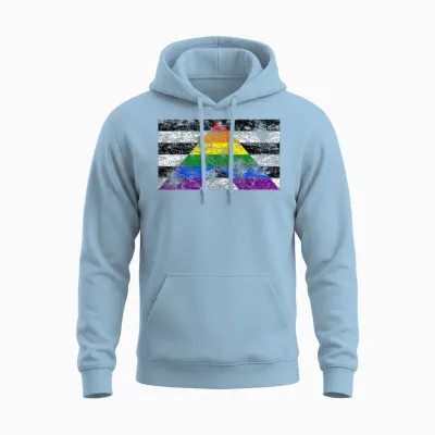 Gerade Ally Flagge Unisex Hoodie - Light Blue