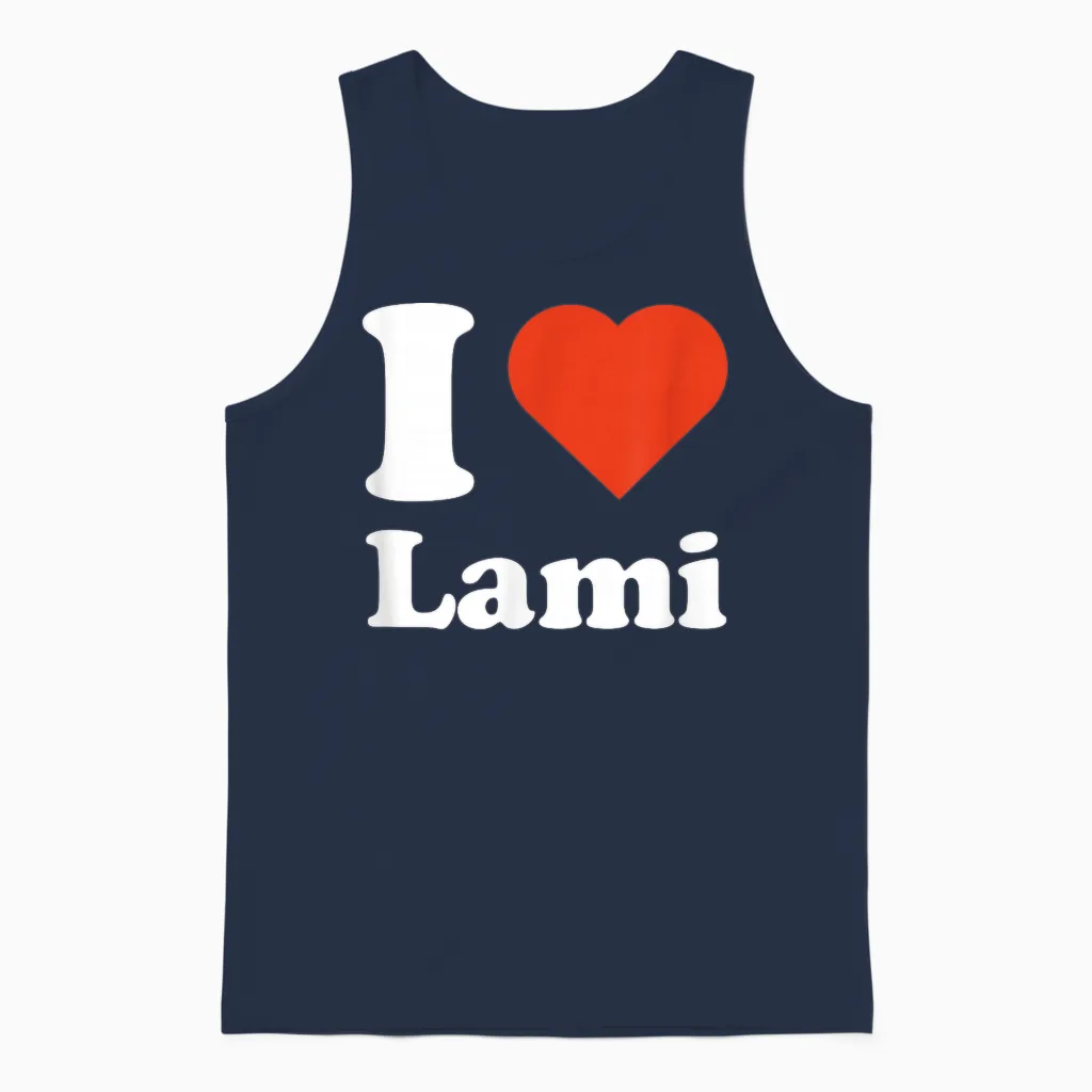 Ich Liebe Lami Rotes Herz Geschenkidee Unisex Tank Top in Navy