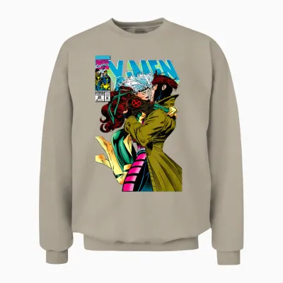 Marvel X-Men Gambit & Rogue Beautiful Couple Cover Unisex Sweatshirt - Sand