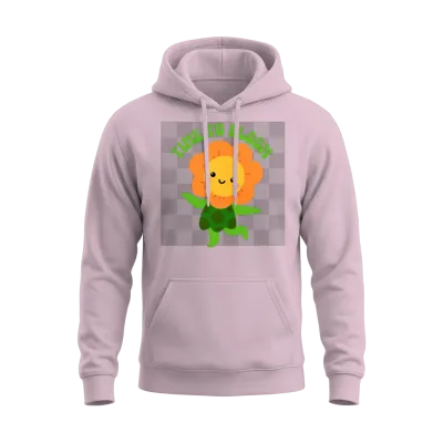 Time to Bloom: Floral Print Design Unisex Hoodie - Light Pink