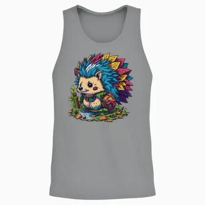 Hiking Hedgehog Unisex Tank Top - Sport Grey