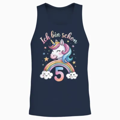 Ich Bin Schon 5 - Schönes Mädchen Geburtstag Unisex Tank Top - Navy