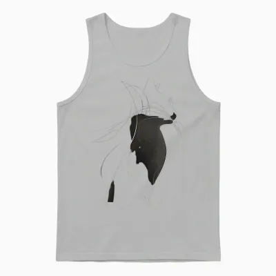 Stylish Cat Silhouette Pattern T-Shirt, Black, S Unisex Tank Top - Ash