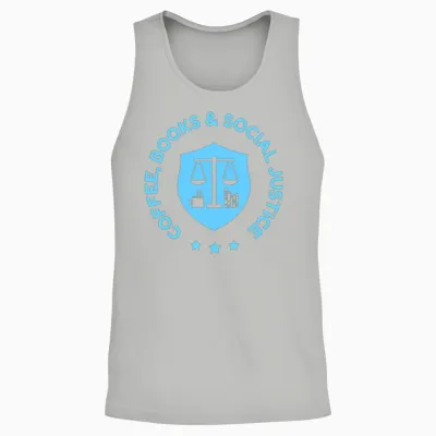 Coffee Books and Social Justice Meme Quote Unisex Tank Top - Ash