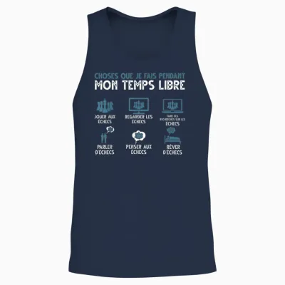 What I Do in My Free Time Play Chess T-Shirt, Black, S Unisex Tank Top - Navy
