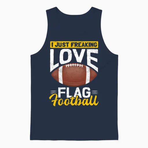 Flag Football I Love Flag Football Unisex Tank Top in Navy