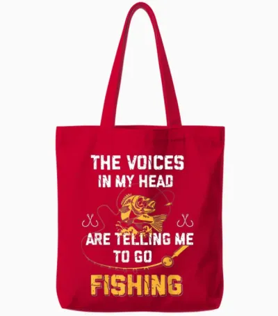Fishing Gifts Funny Fisherman Tote Bags - Red