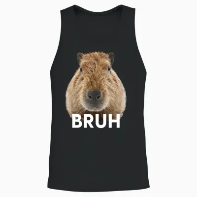 Capybara Bruh Unisex Tank Top - Black