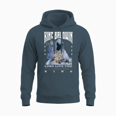 Backprint King Baldwin Iv T-Shirt, Black Unisex Hoodie - Dark Heather