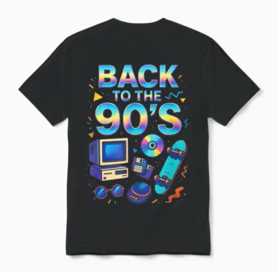 Back to the 90's - 90er Retro Mottoparty Party Unisex T-Shirt - Black