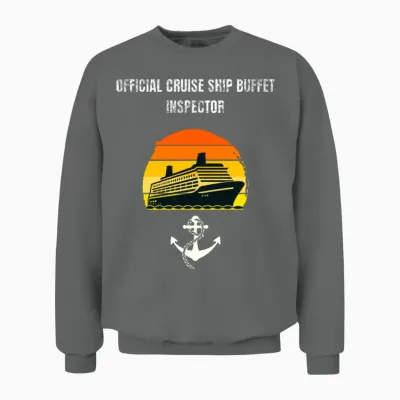 Official Cruise Ship Buffet Inspector Unisex Sweatshirt - Graphite Heather