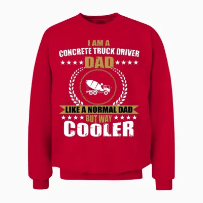 Concrete Truck Driver Dad Unisex Sweatshirt - Red