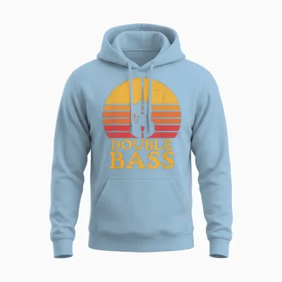 Double Bass Retro Unisex Hoodie - Light Blue