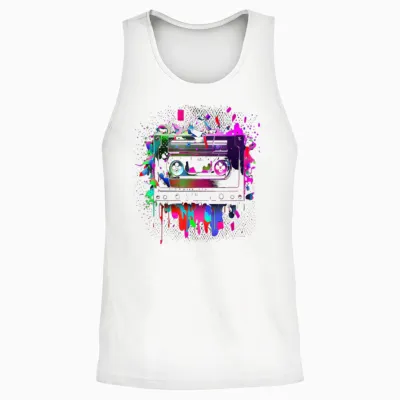 80er 90er Jahre Retro Party Verkleidung Kassette Tape Unisex Tank Top - White