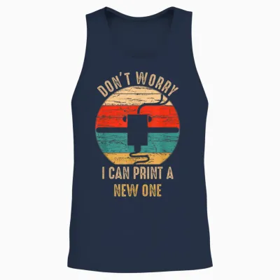 Vintage Retro 3d Printer Tee Gift Idea for Geeks Unisex Tank Top - Navy