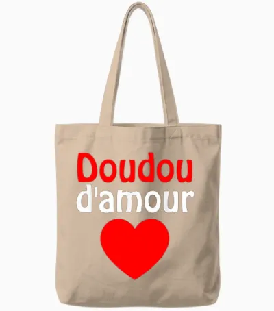 Love Doudou Humour Valentine's Day Idea for Couples T-Shirt, Black, S Tote Bags - Natural