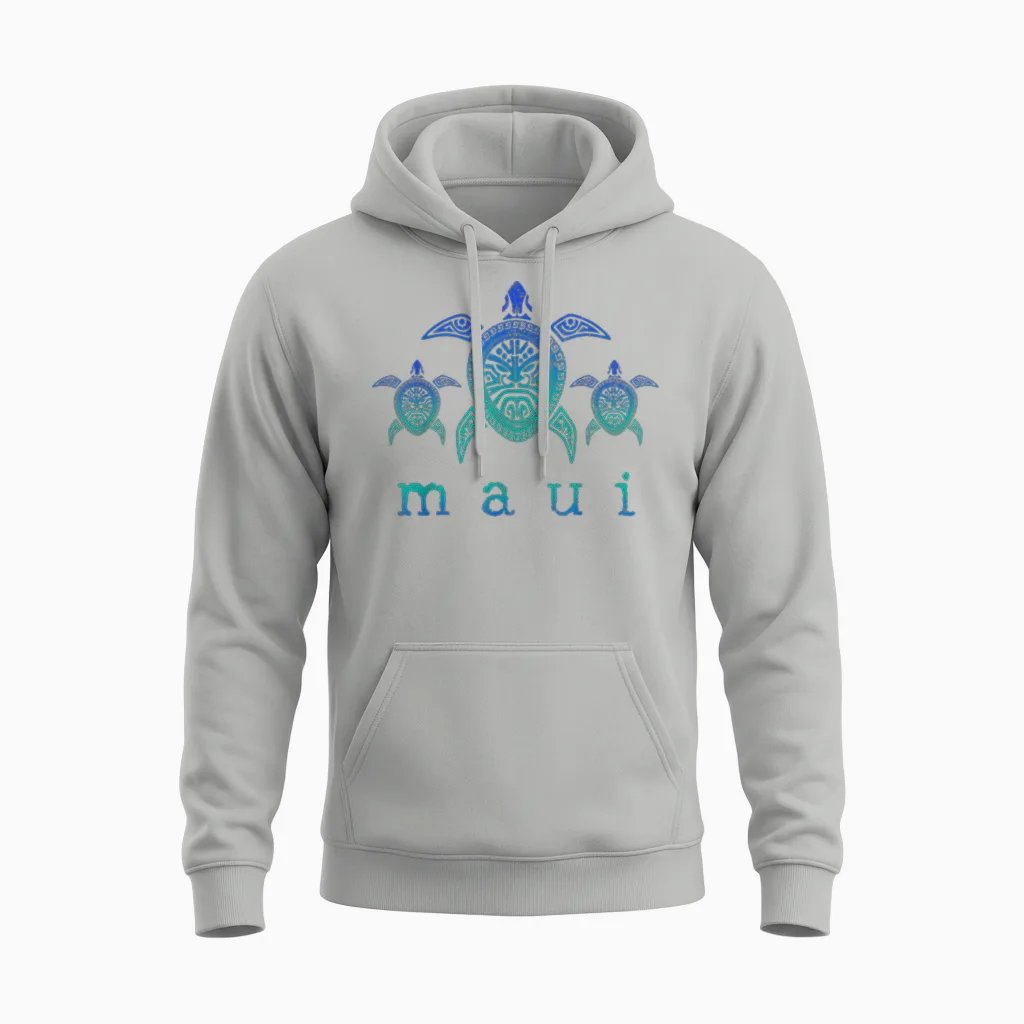 Maui - Hawaii Sea Turtles Hawaiian Scuba Diving Souvenir Unisex Hoodie in Ash