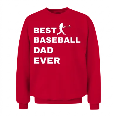 Best Baseball Dad Ever Unisex Sweatshirt - Red