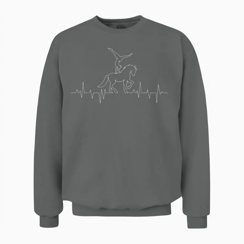 Voltigieren Herzschlag Volti Reiterin Pferde Mädchen Damen Unisex Sweatshirt in Graphite Heather