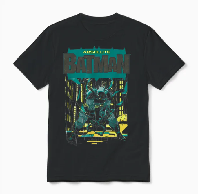 Batman Absolute Gotham City Rooftops Unisex T-Shirt in Black