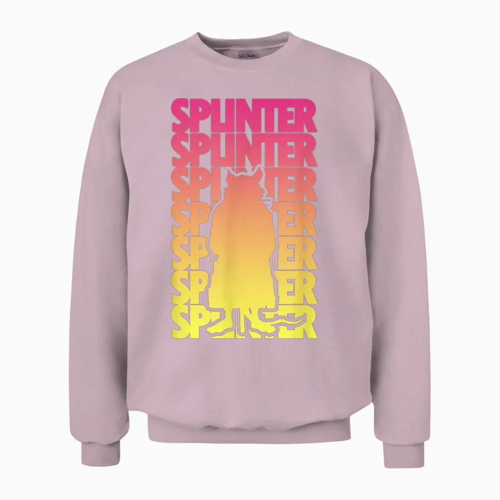 Master Splinter - Gradient Silhouette Unisex Sweatshirt in Light Pink