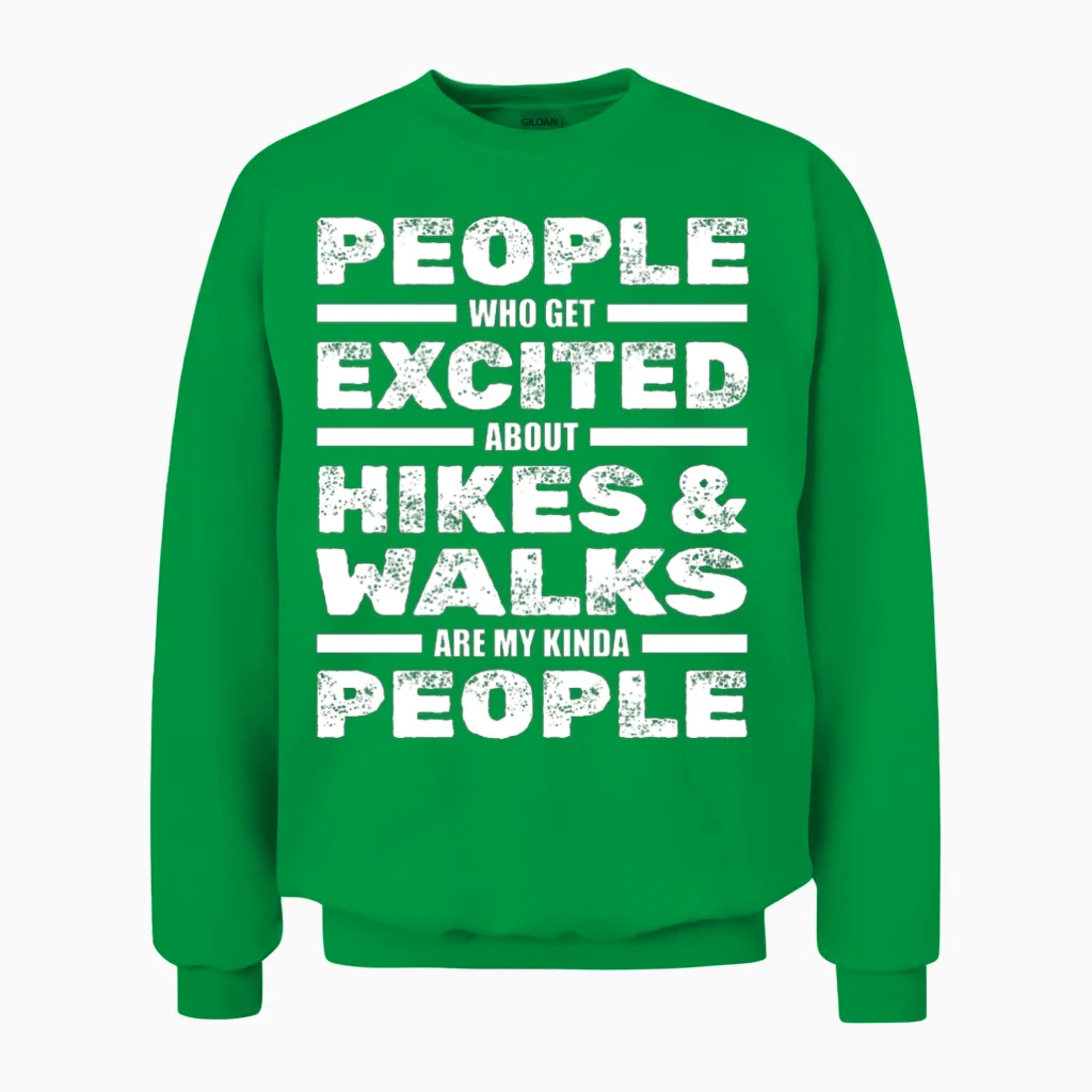 Hiking Trails Outdoor Hike Hiker Unisex Sweatshirt in Irish Green