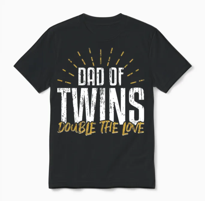 Twins Dad Unisex T-Shirt in Black