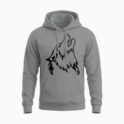 Wolf (back) Unisex Hoodie - Sport Grey