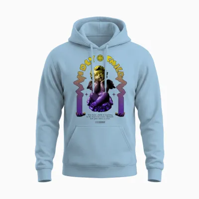 Holy Child Modern Streetwear Unisex Hoodie - Light Blue