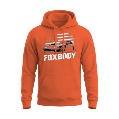 Mustang Foxbody American Fox Body Stang Muscle Unisex Hoodie - Orange