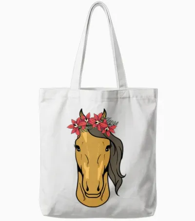 She Is Horse Tote Bags - White