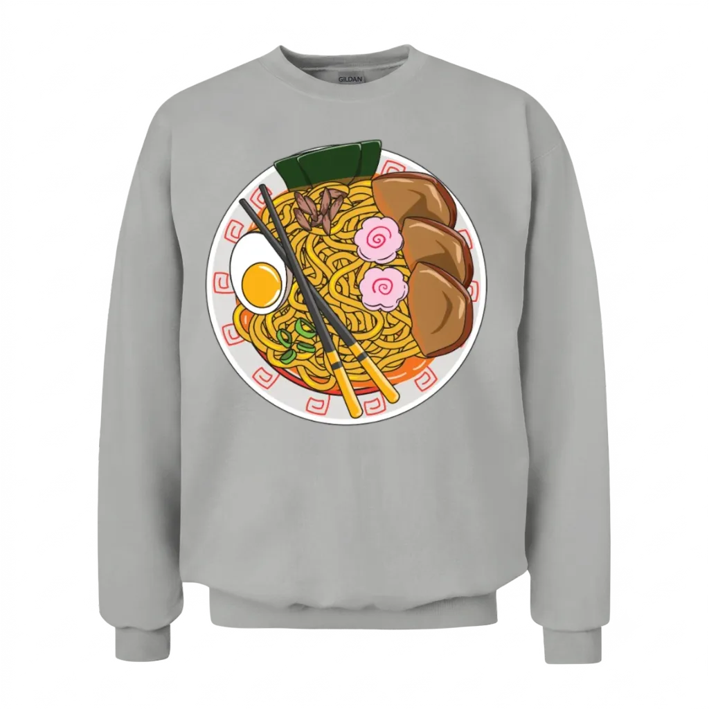 Funny Ramen Noodles Japanese Food Lover Chef Gift Unisex Sweatshirt - Ash