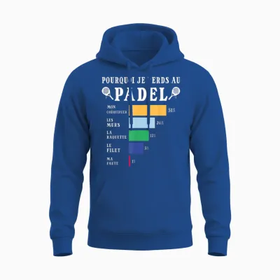 Padel Homme Femme Enfant Garçon Et Fille Unisex Hoodie - Royal